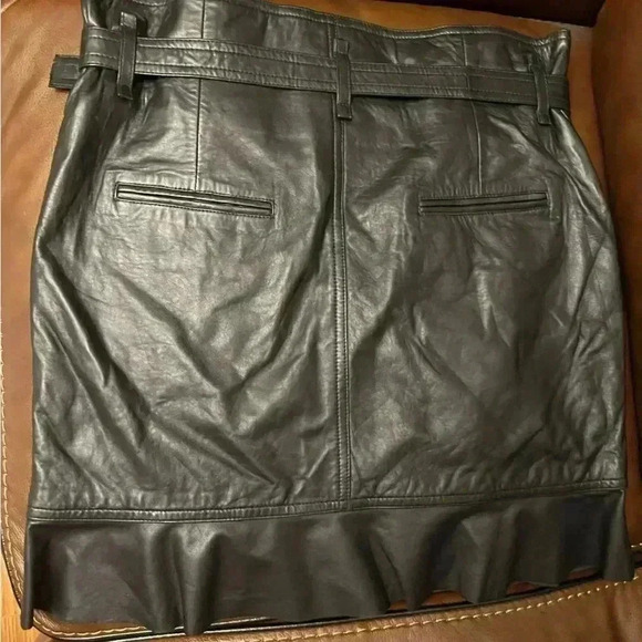 Isabel Marant Dark Leather Mini Skirt - Picture 6 of 8